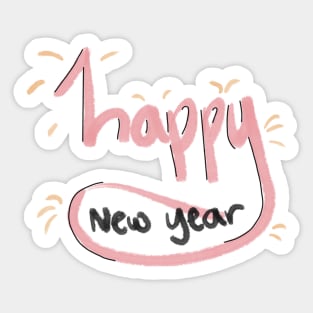 Happy New Year 2023 Quote | minimalistic hand lettering Sticker